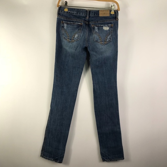Hollister Wo’s Ripped Skinny Straight Jeans Ins32 - Picture 2 of 8